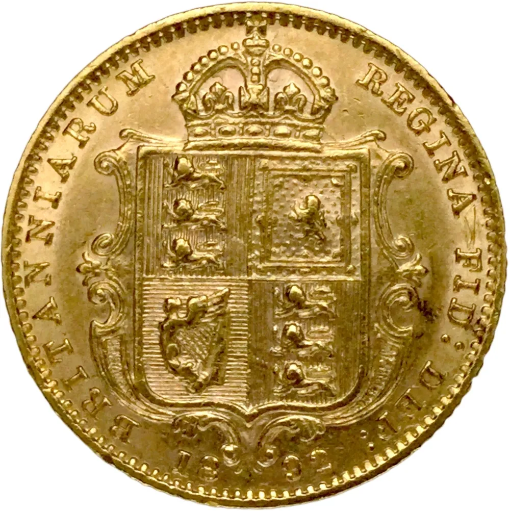 UK 1/2 Libra Vitoria (Coroada Brasão) Ouro