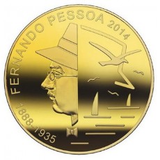 Portugal 1/4€ Fernando Pessoa 2014 em caixa acrilica