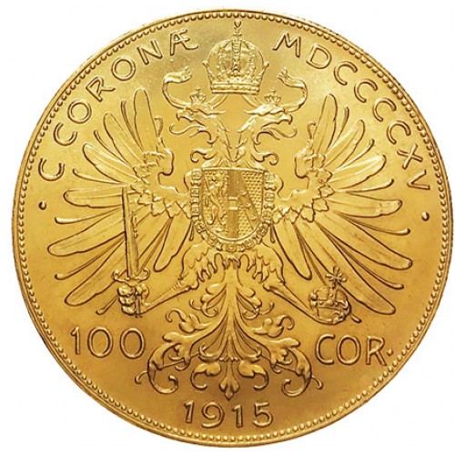 Austria 100 Coroas 1915 Ouro