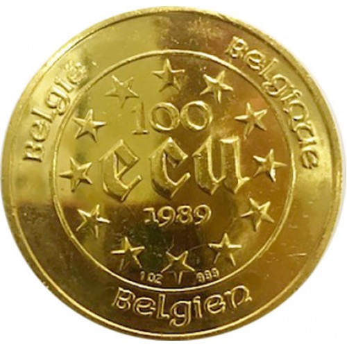 Belgica 100 ecu 1989 'Maria Theresa' - 1 oz ouro