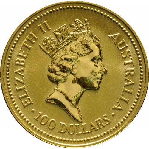 Austrália 100 Dollars (1 Oz ouro) Grey Kanguru 1990