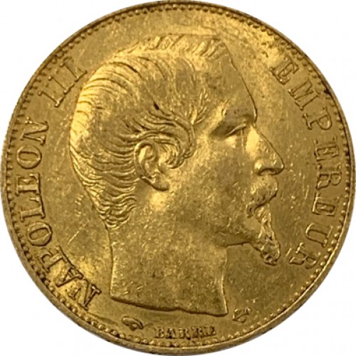 França 20 Francos Napoleão III ouro
