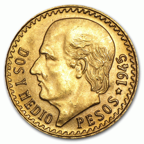 Mexico 2 1/2 Pesos em Ouro