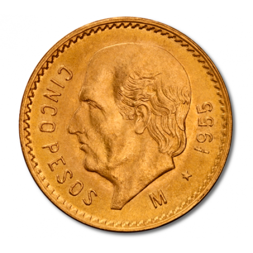Mexico 5 Pesos 1955 Ouro