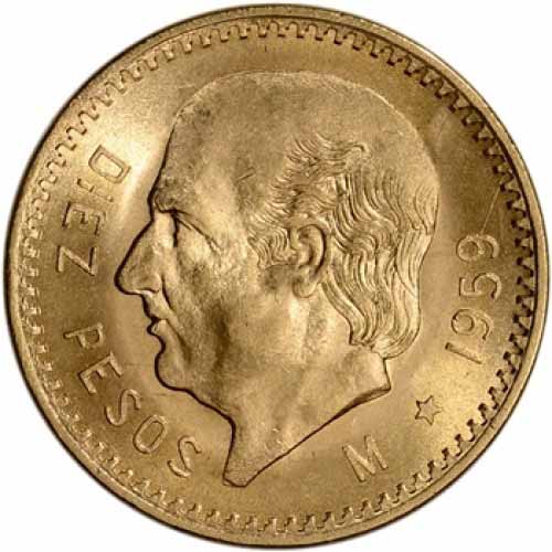 Mexico 10 Pesos 1959 ouro