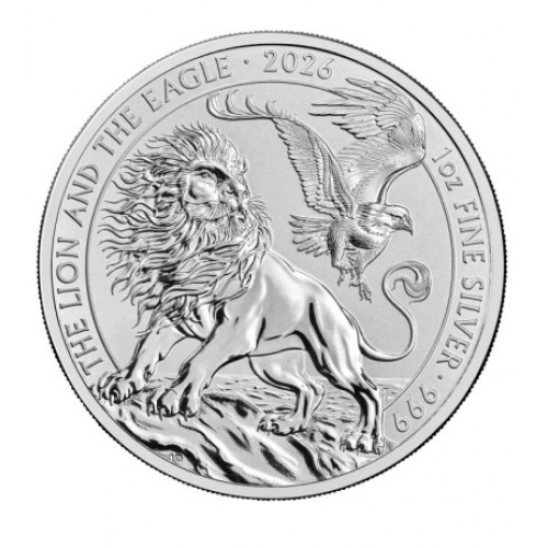 Uk 2 Pounds Lion and Eagle 1OZ Prata 2026