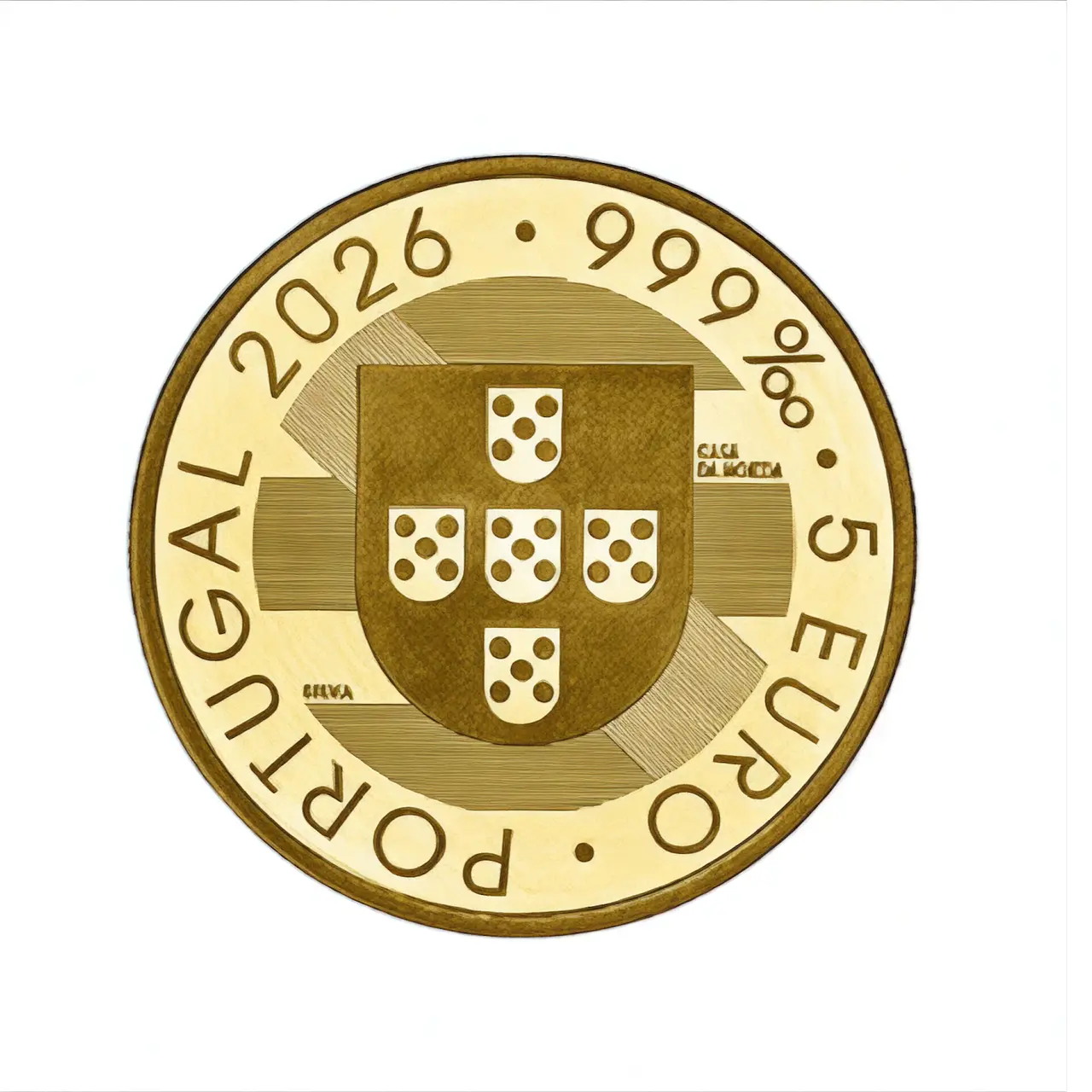  Portugal 5 Euro “O Português” 2026 – Ouro 999‰ Proof