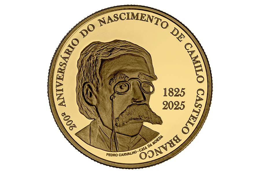 5€ 200 Anos do Nascimento de Camilo Castelo Branco 2025 Ouro Proof 