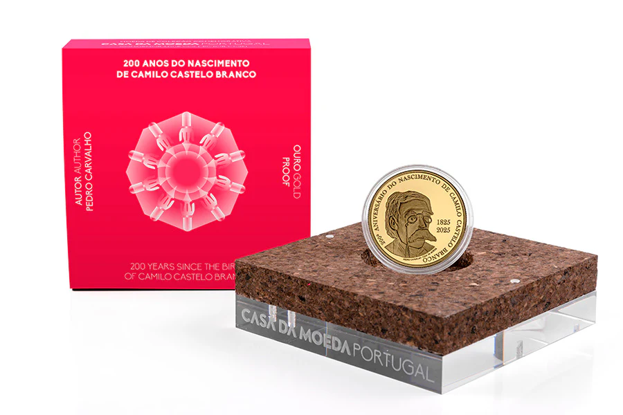 5€ 200 Anos do Nascimento de Camilo Castelo Branco 2025 Ouro Proof 