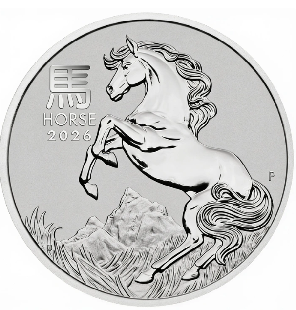 Austrália 15 Dólares  1/10oz Ano do Cavalo Platina 2026