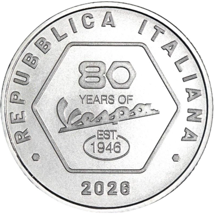 Itália 5€ 80 Anos da Vespa 2026