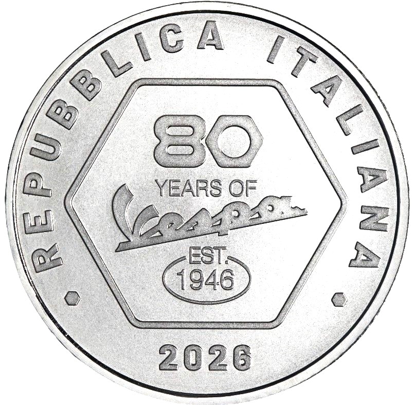 Itália 5€ 80 Anos da Vespa 2026
