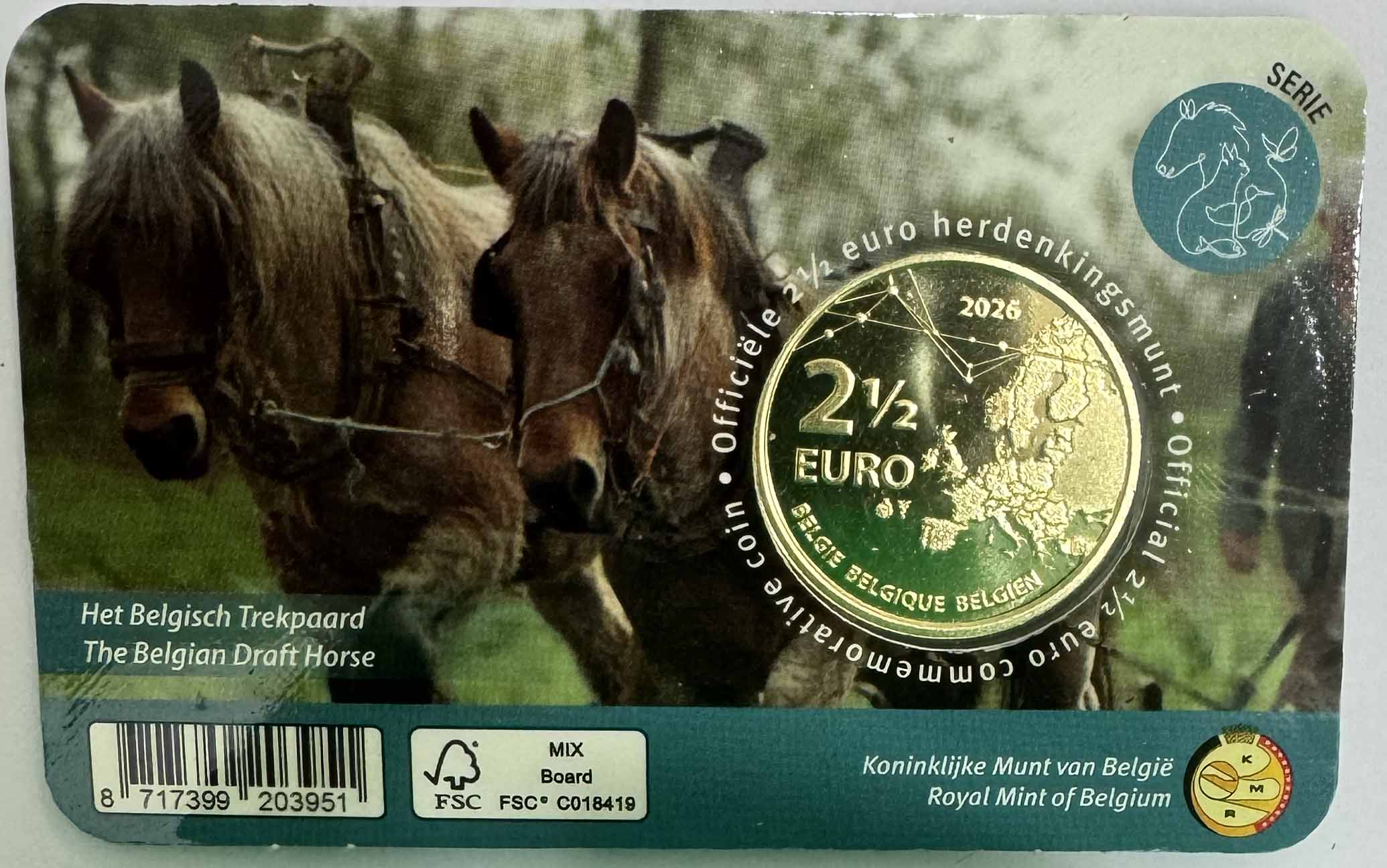 Bélgica 2,5€ Cavalo 2026 Versão Francesa