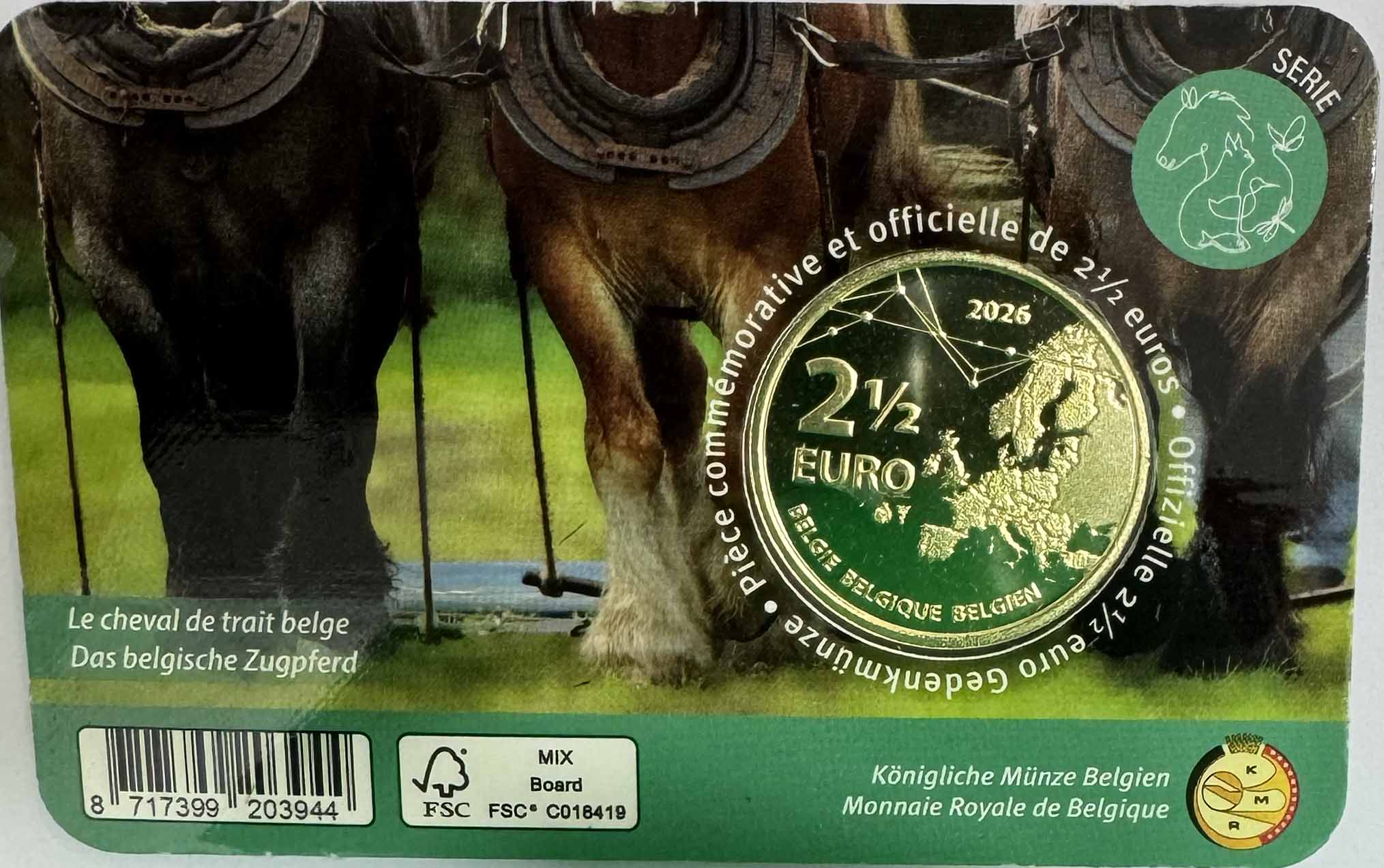 Bélgica 2,5€ Cavalo de Tração Belga 2026 Versão Holandesa