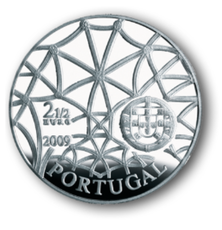 Portugal 2,50€ Mosteiro dos Jerónimos Prata Proof 2009