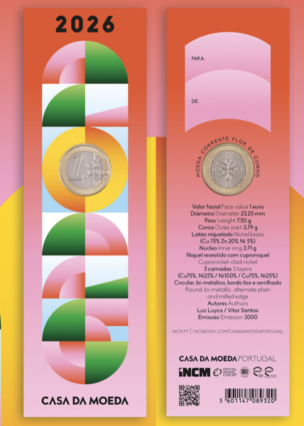Portugal 1€ Comemoração 2026 FDC, Disponível dia 23/9