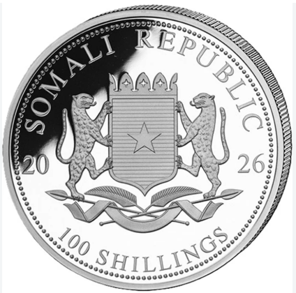 Somalia 100 Shillings Leopardo 1oz 2026