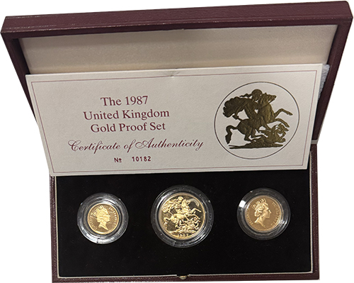 UK Libras (Sovereign) Set de Três Moedas em ouro Proof 19877