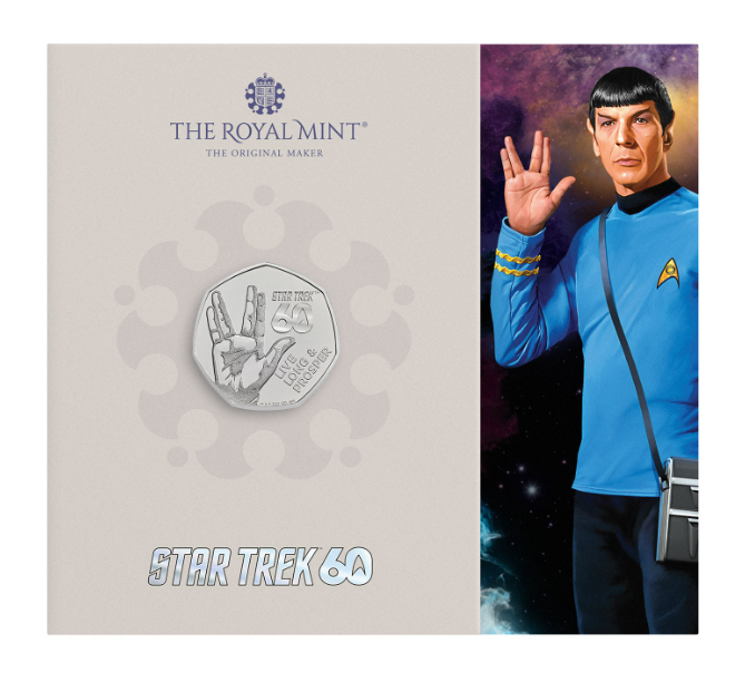UK 50 pence 60 Anos Star Treck - Vida longa e Próspera 2026