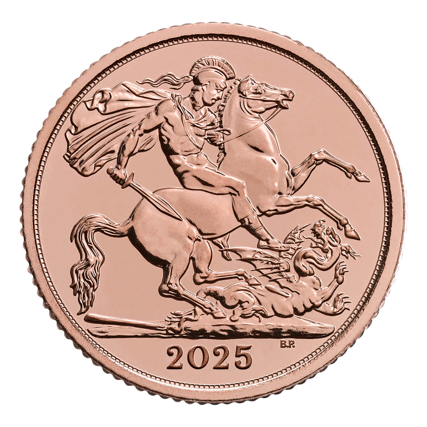 UK Rei Charles III 1/2 Libra (Half Sovereign) 2025 Ouro 