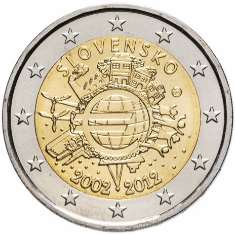 Eslováquia 2€ 10 anos do Euro 2012