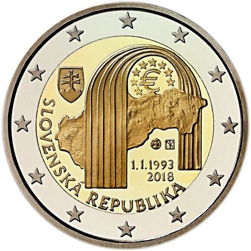 Eslováquia 2€ 25 Anos da República Eslovaca 2018