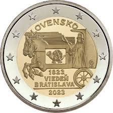 Eslováquia 2€ 200º Aniv dos Correios a Cavalo 2023