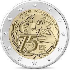França 2€ 75 anos UNICEF 2021