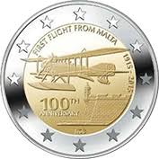 Malta 2€ 100 anos do 1º Voo 2015