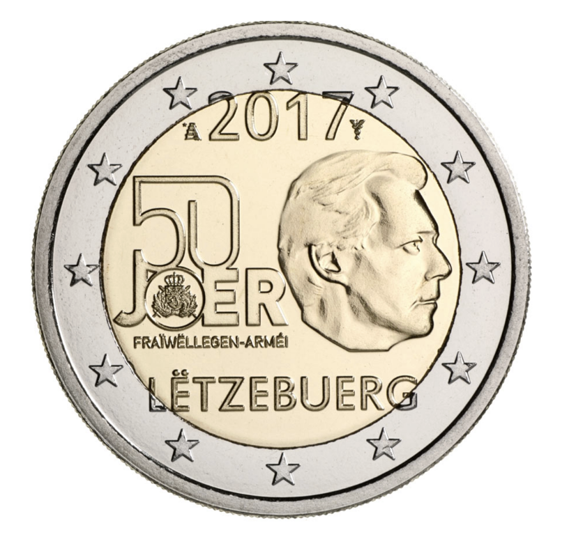 Luxemburgo 2€ 50 Anos do Serviço Militar 2017