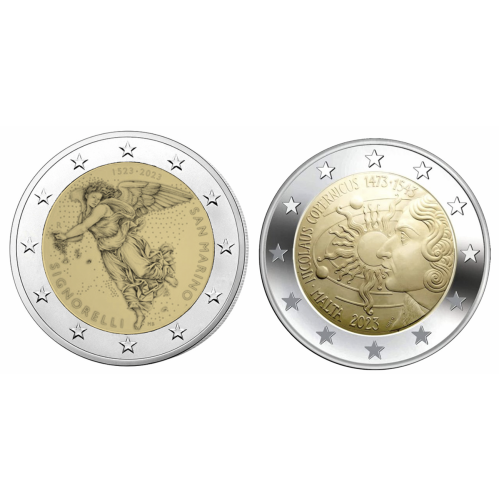 Malta 2€ Napoleão Bonaparte e Nicolaus Copernicus 2023 