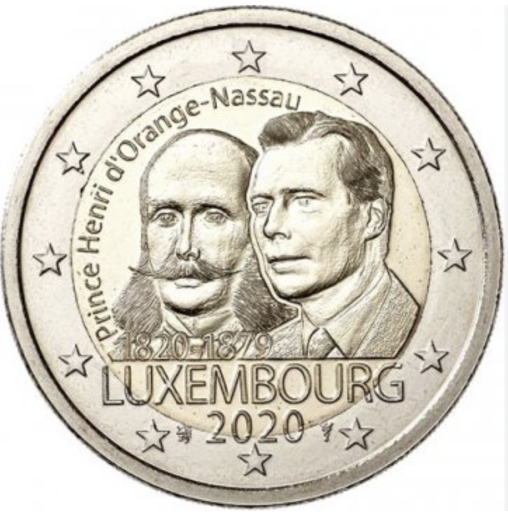Luxemburgo 2€ 200 Anos do Príncipe Henri 2020