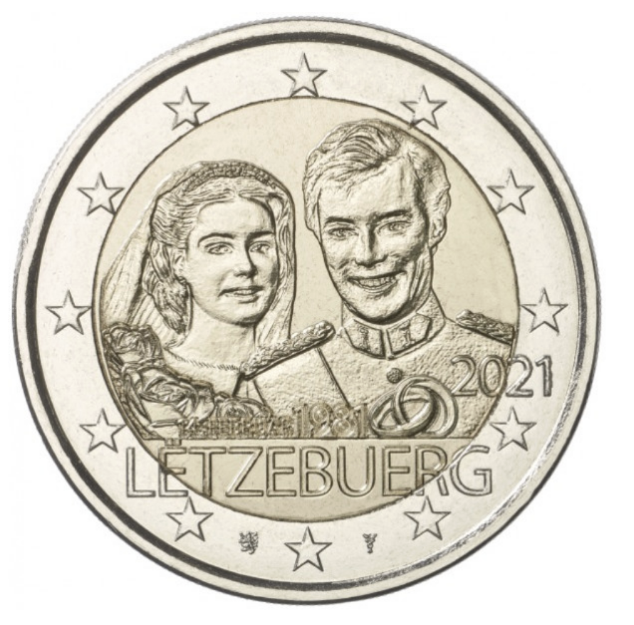 Luxembrugo 2€ 40 Anos do Casamento da Theresa e Henri 2021