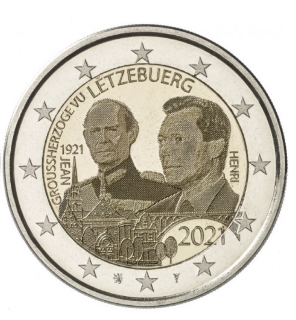 Luxemburgo 2€ 100 Anos do Nascimento do Grão Duque Jean - Holograma 2021