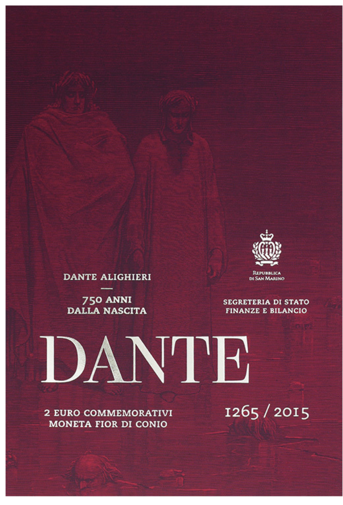 São Marino 2€ 750 Anos Dante Alighieri 2015