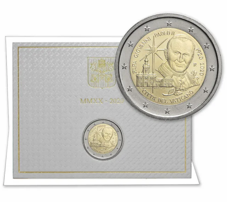 Vaticano 2€ 100 Anos do Nascimento do Papa João Paulo II 2020