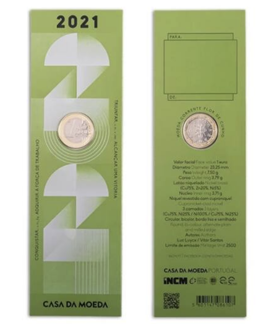 Portugal 1€ Comemoração 2021