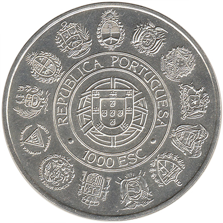 Portugal 1000$00 Escudos - Encontro Dois Mundos de 1992