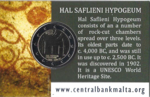Malta 2€ Hal Saflieni Hypogeum 2022 Coincard