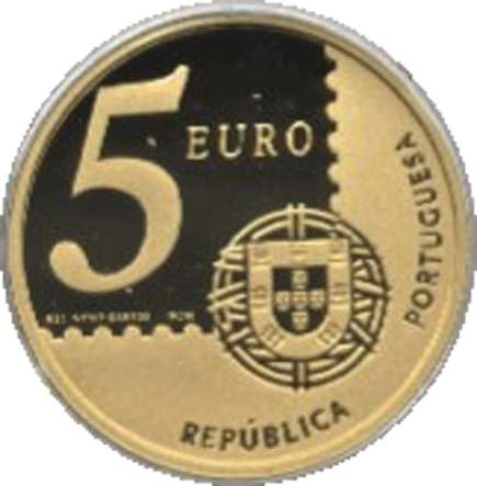 Portugal 5€ - 150 Anos do 1º Selo 2003 Ouro 