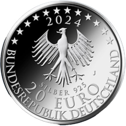 Alemanha 20€, 300.º aniversário do nascimento de Immanuel Kant” Prata  2024