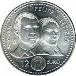 Espanha 12€ 2004 - Casamento de Filipe e Leticia
